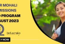 IISER Mohali Admissions to PhD Program August 2023 IISER Mohali 2023 Admission