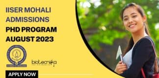 IISER Mohali 2023 Admission