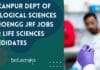 IIT Kanpur Dept of Biological Sciences & Bioengg JRF Jobs For Life Sciences Candidates IIT Kanpur 2023 JRF