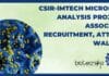 CSIR-IMTECH Microbial Analysis Project Associate Recruitment, Attend Walk-In IMTECH Vacancy 2023 For