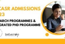 JNCASR Admissions 2023 – Research Programmes & Integrated PhD Programme JNCASR Admissions 2023