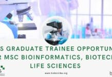 NCBS Graduate Trainee Opportunity For MSc Bioinformatics, Biotech & Life Sciences NCBS Graduate Trainee Job