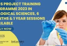 NCCS Project Training Programme 2023 In Biological Sciences, 6 Months & 1 Year Sessions Available NCCS 2023 Project Training