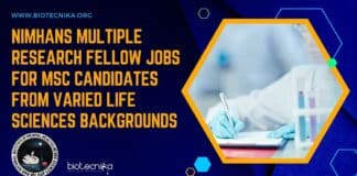 NIMHANS Research Fellow Jobs