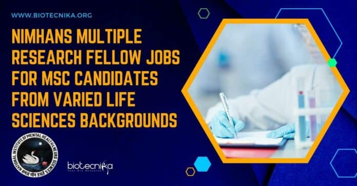 NIMHANS Research Fellow Jobs