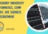 Pondicherry University Bioinformatics, Comp Biology, Life Sciences JRF Recruitment Pondicherry University Bioinformatics