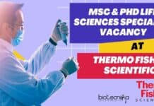 MSc & PhD Life Sciences Specialist Vacancy at Thermo Fisher Scientific Product Specialist Jobs