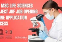 RCB MSc Life Sciences Project JRF Job Opening – Online Application Process Project Vacancy RCB 2023