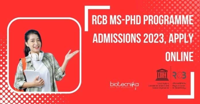 RCB MS-PhD Programme Admission 2023