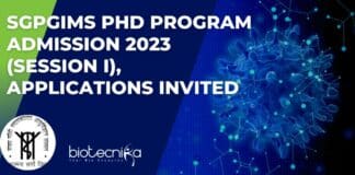 SGPGIMS PhD Admission 2023
