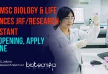 SJRI MSc Biology & Life Sciences JRF/Research Assistant Job Opening, Apply Online SJRI MSc Biology