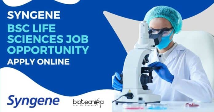 Syngene BSc Lab Jobs