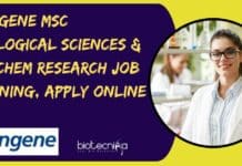 Syngene MSc Biological Sciences & Biochem Research Job Opening, Apply Online Syngene MSc Biological Sciences