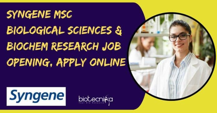 Syngene MSc Biological Sciences