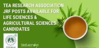 Tea Research Association JRFs