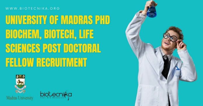 University of Madras PhD