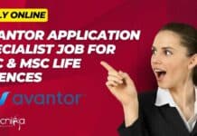 Avantor Application Specialist Job For BSc & MSc Life Sciences, Apply Online Avantor Application Specialist Job