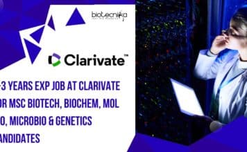 0-3 Years Exp Job at Clarivate For MSc Biotech, Biochem, Mol Bio, Microbio & Genetics Candidates Clarivate MSc Genetics