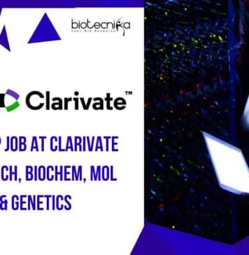 0-3 Years Exp Job at Clarivate For MSc Biotech, Biochem, Mol Bio, Microbio & Genetics Candidates Clarivate MSc Genetics