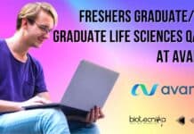 Freshers Graduate/Post Graduate Life Sciences QA Job at Avantor Freshers Life Sciences Jobs