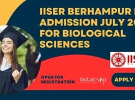 IISER Berhampur 2023 Admissions