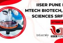 IISER Pune MSc, MTech Biotech, Life Sciences SRF Job – Attend Walk-In IISER Pune SRF Post