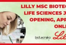 Lilly MSc Biotech, Life Sciences Job Opening, Apply Online Lilly MSc Biotech