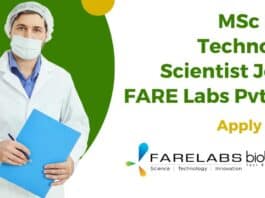MSc Food Technology Scientist Job at FARE Labs Pvt. Ltd., Apply Online MSc Food Technology Scientist