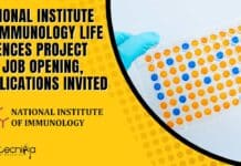 National Institute of Immunology Life Sciences Project JRF Job Opening, Applications Invited MTech Life Sciences Jobs