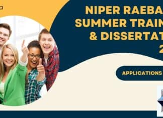 NIPER Raebareli Summer Training