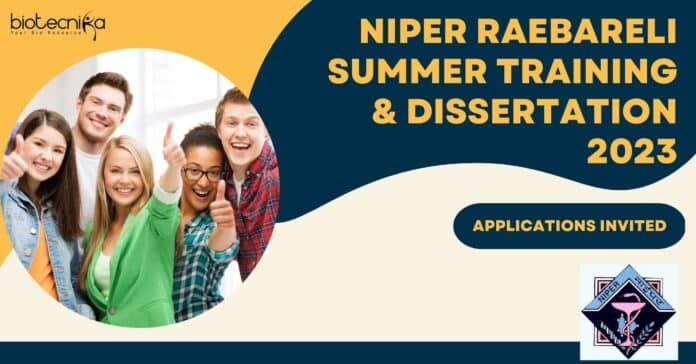 NIPER Raebareli Summer Training