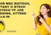 NRCB MSc Biotech, Botany & BTech Biotech YP Job Opening, Attend Walk-In NRCB Young Professional Job