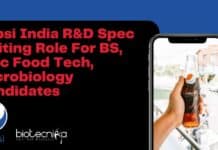 Pepsi India R&D Spec Writing Role For BS, MSc Food Tech, Microbiology Candidates Pepsi India R&D Spec