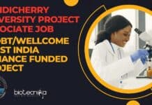 Pondicherry University Project Associate Job In DBT/Wellcome Trust India Alliance Funded Project Pondicherry University Project Associate