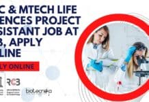 MSc & MTech Life Sciences Project Assistant Job at RCB, Apply Online RCB Faridabad MSc Project