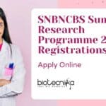 SNBNCBS Summer Research Programme