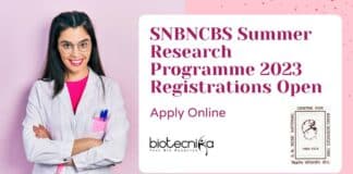 SNBNCBS Summer Research Programme