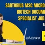 Sartorius MSc Microbiology, Biotech Documentation Specialist Job Opening, Apply Online Sartorius MSc Microbiology