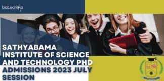 Sathyabama PhD Admissions 2023