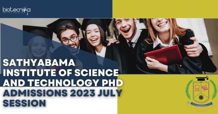 Sathyabama PhD Admissions 2023