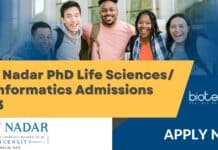 Shiv Nadar PhD Life Sciences/ Bioinformatics Admissions 2023 – Apply Now Shiv Nadar PhD Admissions