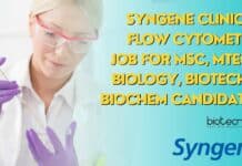 Syngene Clinical Flow Cytometry Job For MSc, MTech Biology, Biotech & Biochem Candidates Syngene Clinical Flow Cytometry