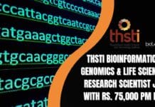 THSTI Bioinformatics, Genomics & Life Sciences Research Scientist Job With Rs. 75,000 pm Pay THSTI Bioinformatics Research