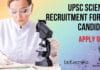 UPSC Scientist Recruitment For MSc Candidates, Apply Online UPSC Scientist Recruitment