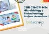 CSIR CSMCRI MSc Microbiology / Biotechnology Project Associate Job CSIR CSMCRI MSc Job