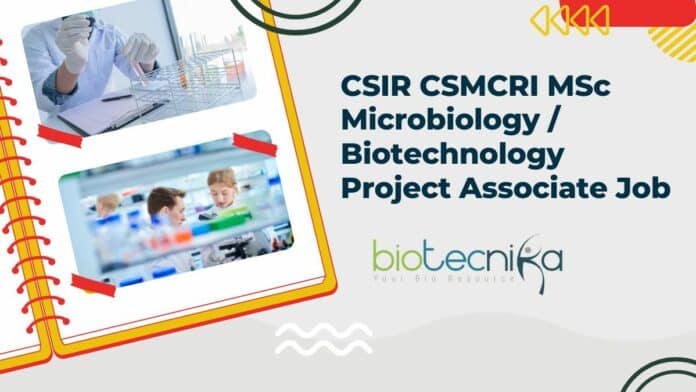 CSIR CSMCRI MSc Job