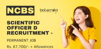 NCBS recruitment 2023