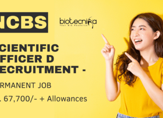 NCBS recruitment 2023