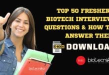 Freshers Biotech & Life Science Interview ebook Download: Top 50 Questions & How to Answer Them Freshers Biotech Interview Questions