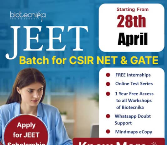 JEET Research Scholarship 2023 Powered By Biotecnika - Applications Open